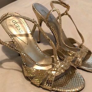 Gold Guess formal heel